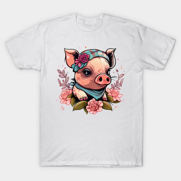 Piglet with bandana T-Shirt by Onceer